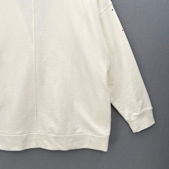 TEREZ Gems Chili Cardigan Sweatshirt Womens Medium Cream Rainbow Rhinestone NWT - Picture 10 of 16